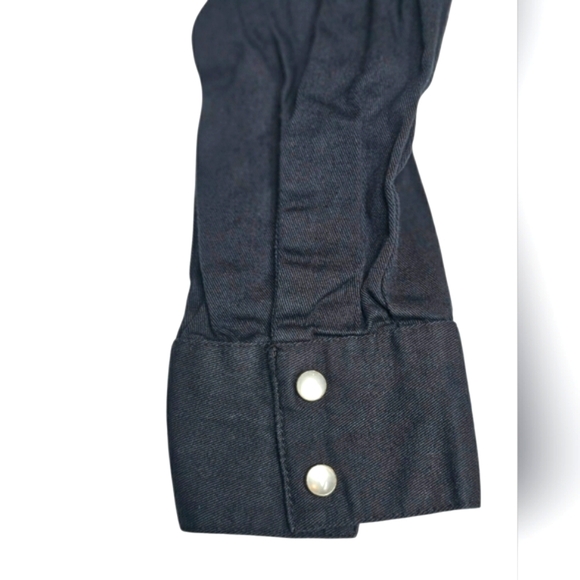 Vintage Cumberland Outfitters Western Black Fringe Tassle Longsleeve Pearl Snap - Picture 5 of 11